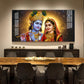 Sri Radhe Krishna Loving Charm Glass Finish Horizontal Wall Art