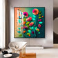 Colorful Bloom Serenity Glass Finish Square Wall Art