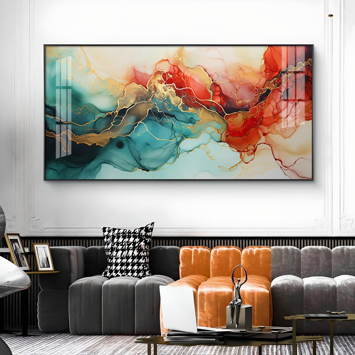 Modern Artwork Fantasy Glass Finish Horizontal Wall Art