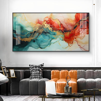 Modern Artwork Fantasy Glass Finish Horizontal Wall Art