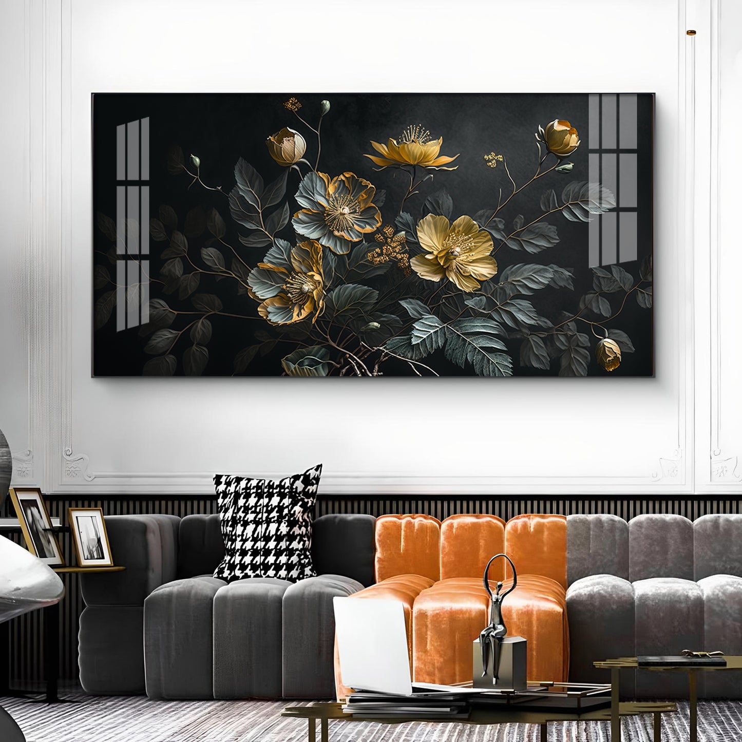 Amazing Flower Blooming Glass Finish Horizontal Wall Art