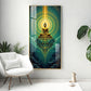 Surreal Energy Of Budha Glass Finish Vertical Wall Art