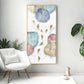 Golden Fish Umbrella Mosaic Glass Finish Vertical Wall Art