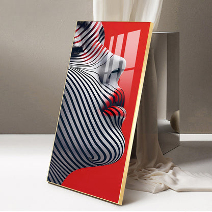 Stripes of Distinction Glass Finish Vertical Wall Art