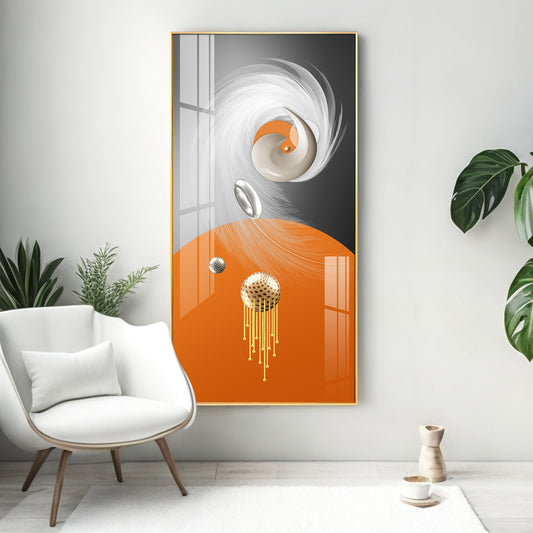 Radiant Fusion Glass Finish Vertical Wall Art