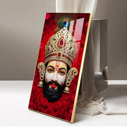 Shyam Baba Glass Finish Vertical Wall Art