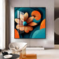 Abstract Floral Expression Glass Finish Square Wall Art