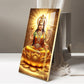 Maa Laxmi On Lotus Glass Finish Vertical Wall Art