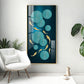 Azure Elegance Glass Finish Vertical Wall Art