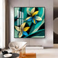 Shaded Contemporary Bloom Glass Finish Square Wall Art