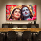 Lord Shiva and Parvati Glass Finish Horizontal Wall Art