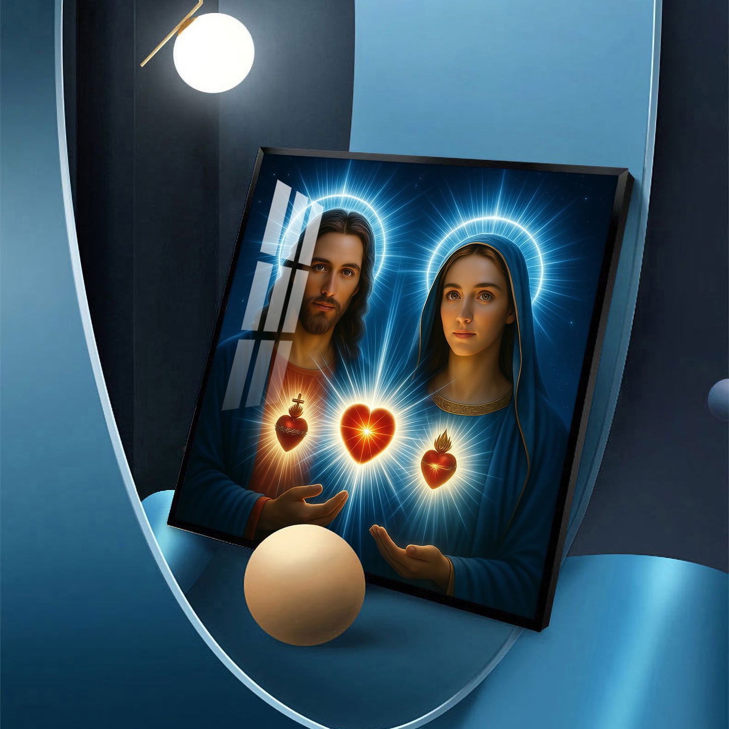 Jesus Spiritual Glass Finish Square Wall Art