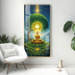 Meditating Buddha In Nature Glass Finish Vertical Wall Art