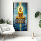Calm Buddha In River Glass Finish Vertical Wall Art