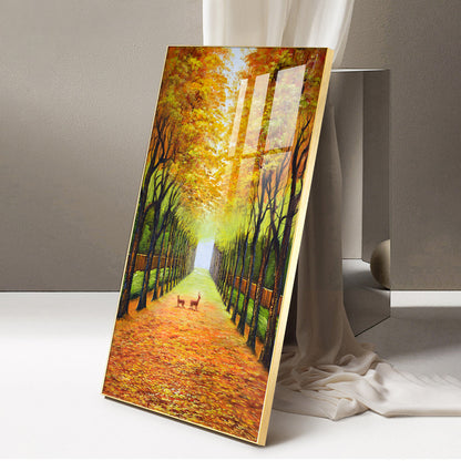 Tranquil Trails Glass Finish Vertical Wall Art