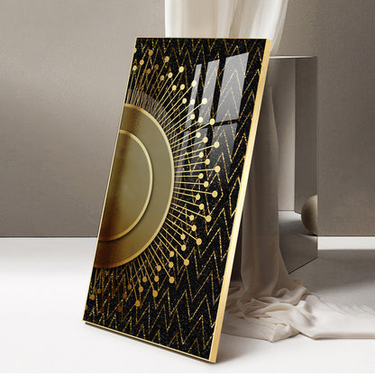 Striped Opulence Glass Finish Vertical Wall Art