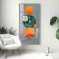 Orange Cube Glass Finish Vertical Wall Art