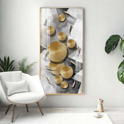 Opulent Whispers Glass Finish Vertical Wall Art