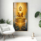 Golden Budha's Aura Glass Finish Vertical Wall Art