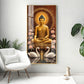 Meditating Budha With Swarn Glass Finish Vertical Wall Art