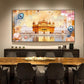 Golden Temple Glass Finish Horizontal Wall Art