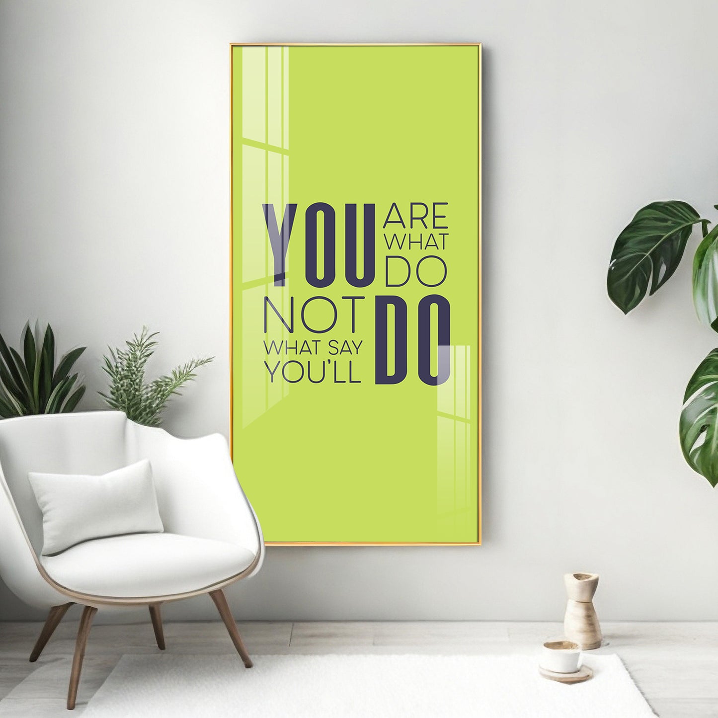 Do More Say Less Motivational Glass Finish Vertical Wall Art