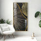 Golden Abyss Glass Finish Vertical Wall Art