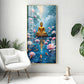 Meditating Budha With Lotus Glass Finish Vertical Wall Art