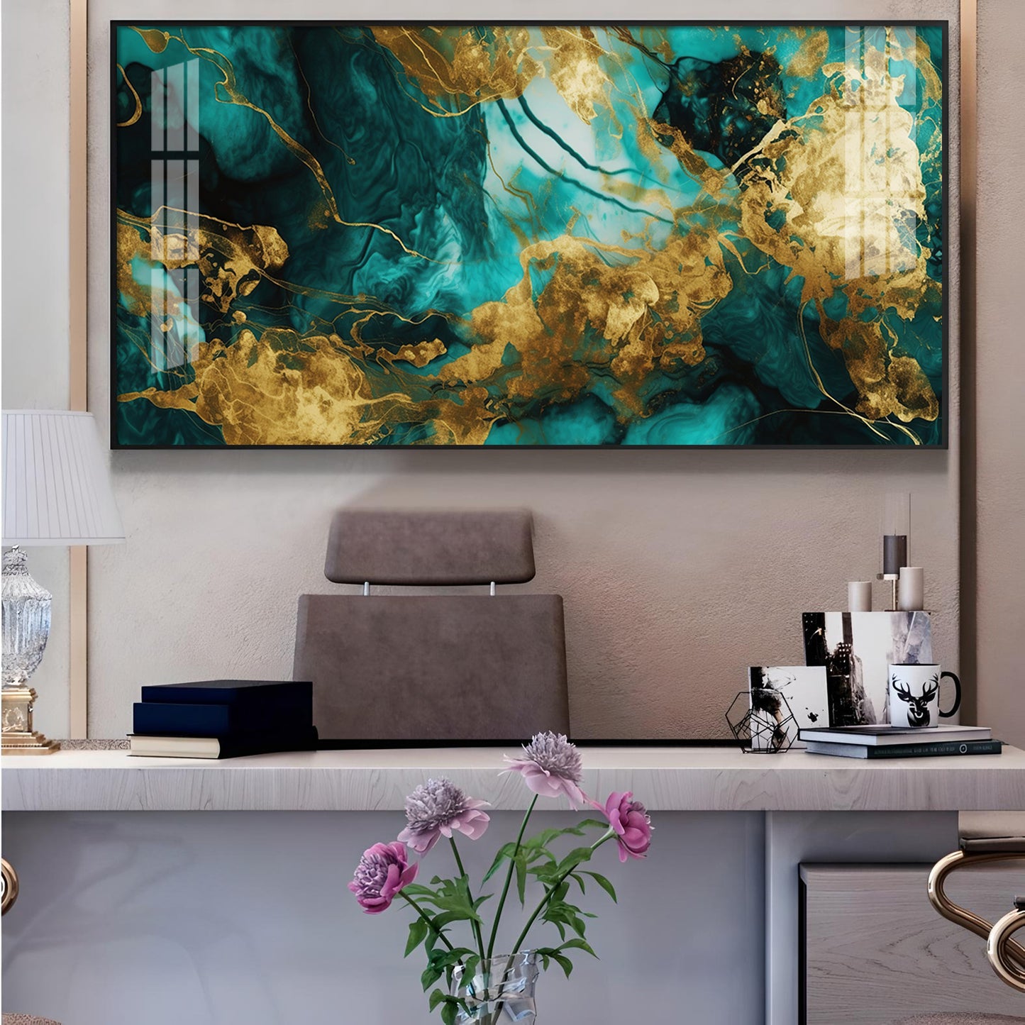 Luxe Fusion Glass Finish Horizontal Wall Art