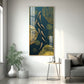 Green Koi Fishes Glass Finish Vertical Wall Art