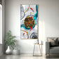 Tranquil Fish Pond Glass Finish Vertical Wall Art