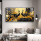 Abstract Two Peacock Looking Each Other Glass Finish Horizontal Wall Art