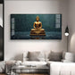 Golden Calm Budha Glass Finish Horizontal Wall Art