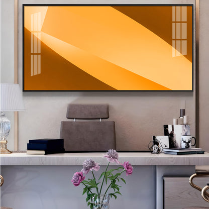 Orange Color Multi Shade Glass Finish Horizontal Wall Art