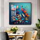 Shadowed Blooms Glass Finish Square Wall Art