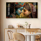 Beauty Couple Radha Krishna Glass Finish Horizontal Wall Art