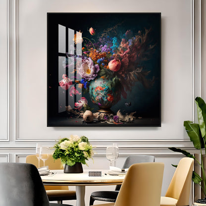 Botanical Beauty Glass Finish Square Wall Art