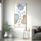 Golden Fish Umbrella Mosaic Glass Finish Vertical Wall Art