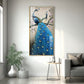 Dual Peacock Serenity Glass Finish Vertical Wall Art