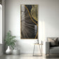 Golden Abyss Glass Finish Vertical Wall Art