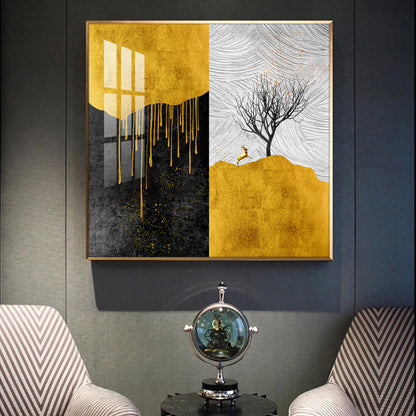 Majestic Tree Glass Finish Square Wall Art