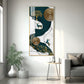 Deer and Tree Glass Finish Vertical Wall Art