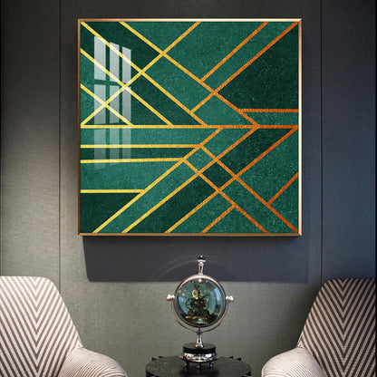 Emerald Radiance Glass Finish Square Wall Art