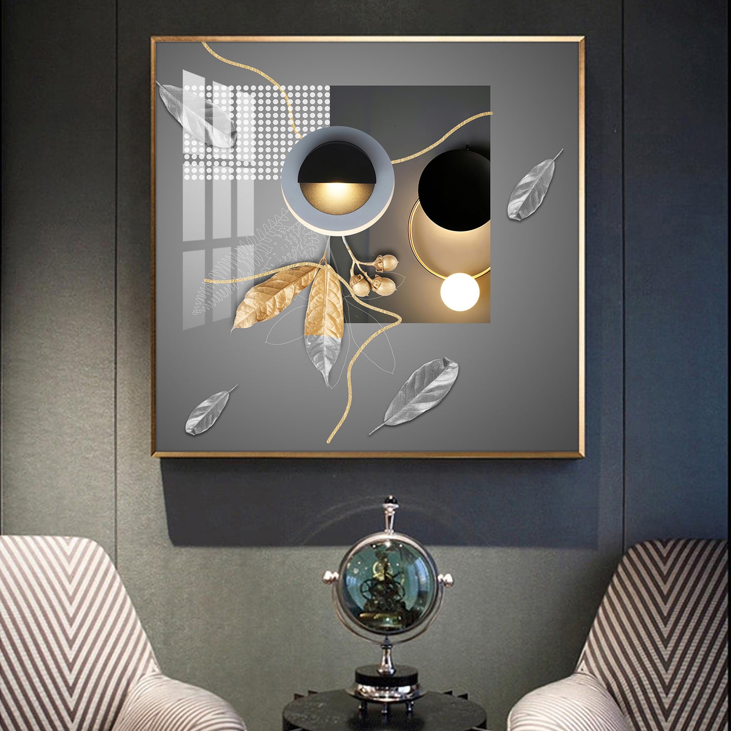 Ethereal Eclipse Glass Finish Square Wall Art