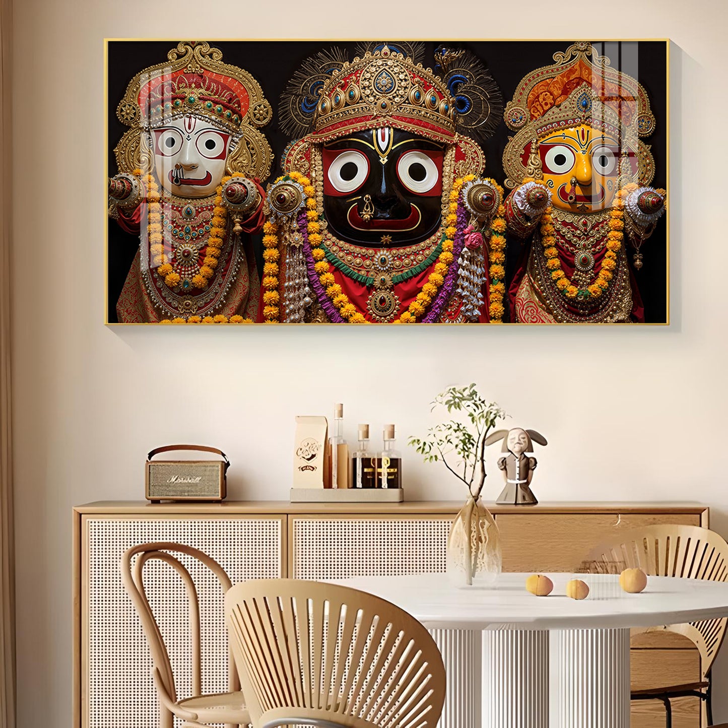 Jagannath Bhagwan Ji Glass Finish Horizontal Wall Art