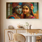 Lord Shri Radha And Krishna Loving Glass Finish Horizontal Wall Art