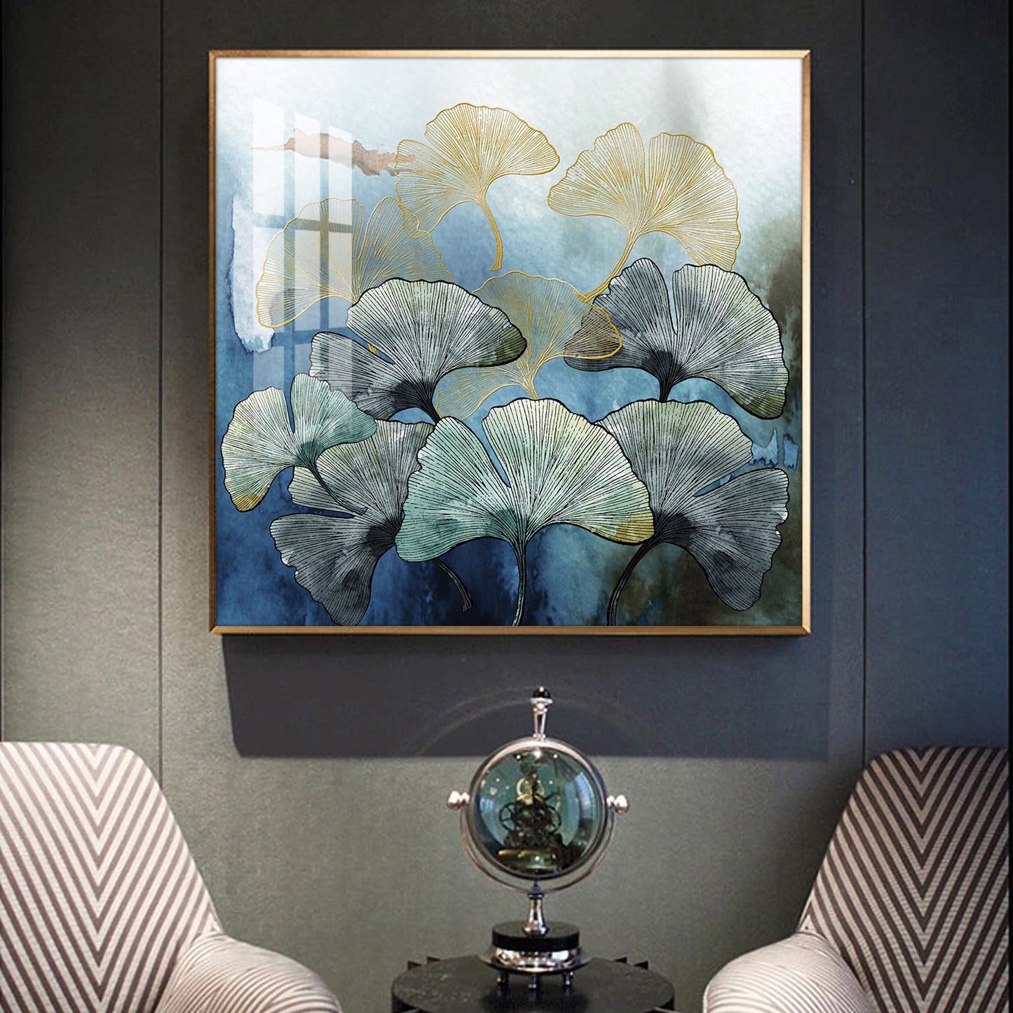 Tranquil Blossom Glass Finish Square Wall Art