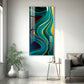 Green Abstract Art Glass Finish Vertical Wall Art