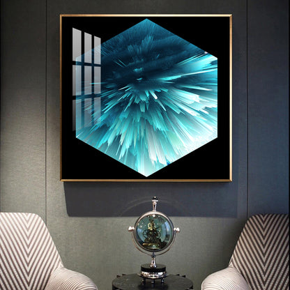 Oceanic Abstraction Glass Finish Square Wall Art