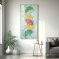 Petal Harmony Glass Finish Vertical Wall Art
